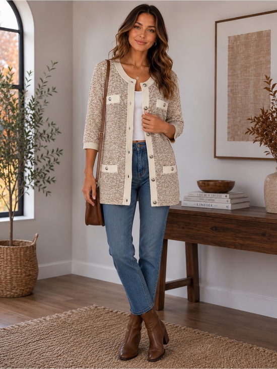 J. Jill Sweaters - J.Jill 2X 100% Cotton Marled Cardigan Sweater Jacket NWOT